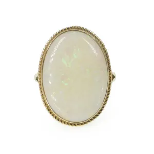Vintage 9ct Gold Opal Solitaire Cocktail Ring