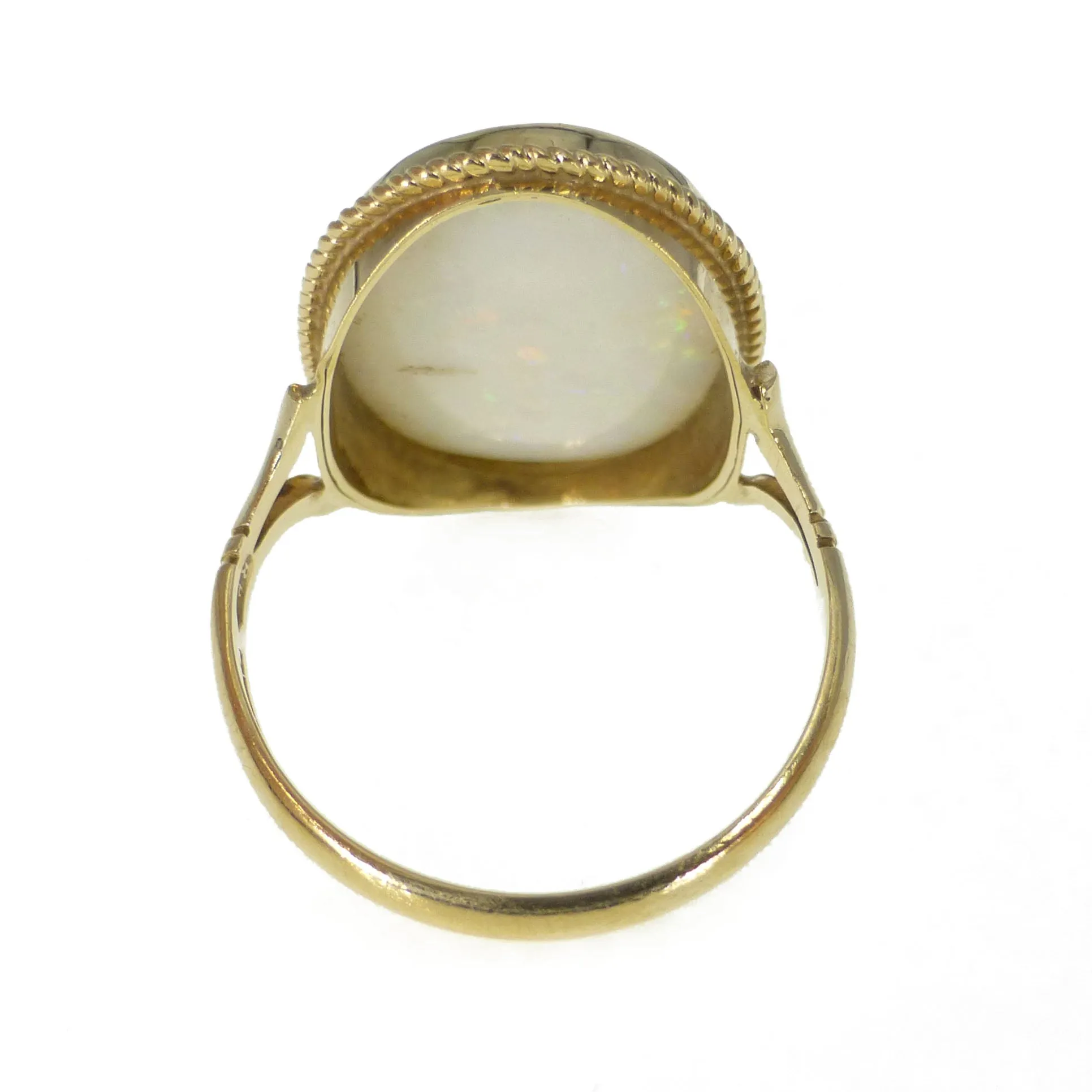 Vintage 9ct Gold Opal Solitaire Cocktail Ring