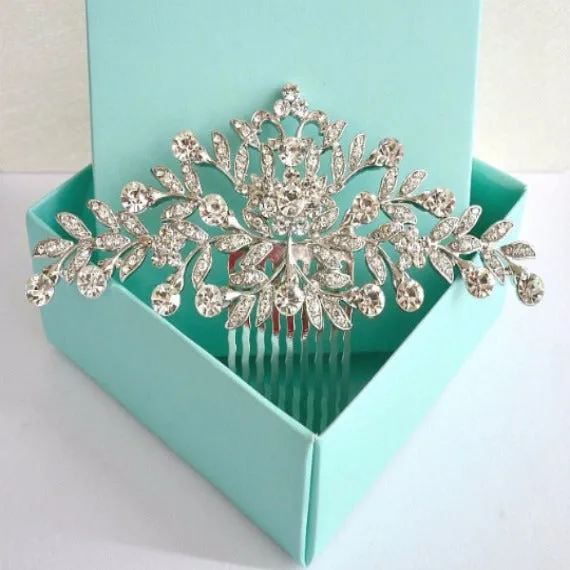 Vintage Style Art Nouveau Bridal Hair Comb, Rhinestone Crystal Wedding Hair Comb, Wedding Headpiece, Bridal Hair Piece, Wedding Hair Jewelry