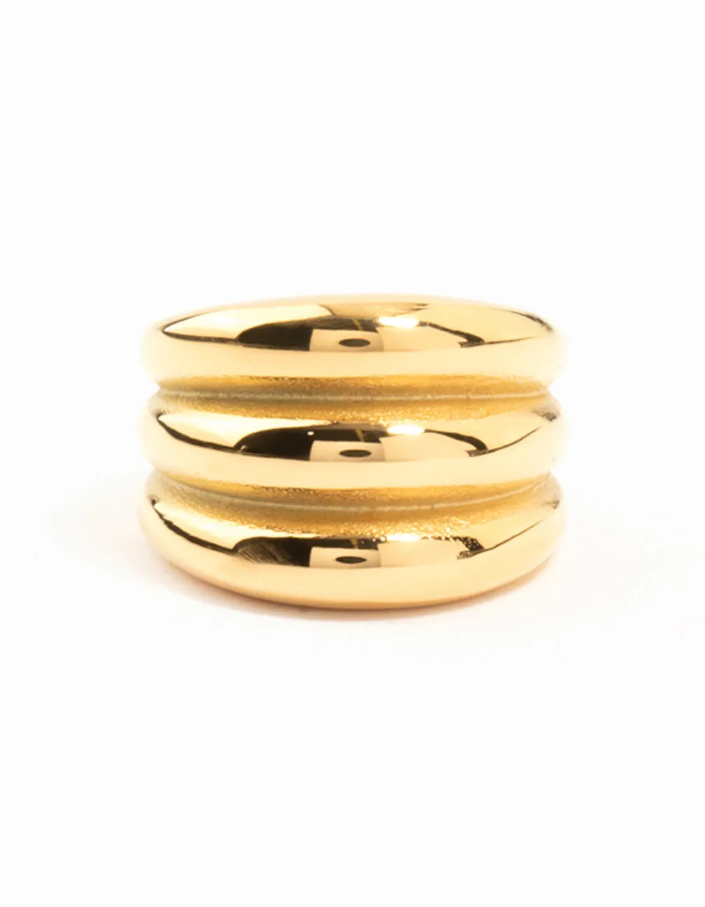 Waterproof Gold Plated Stainless Steel Stacked Cocktail Ring