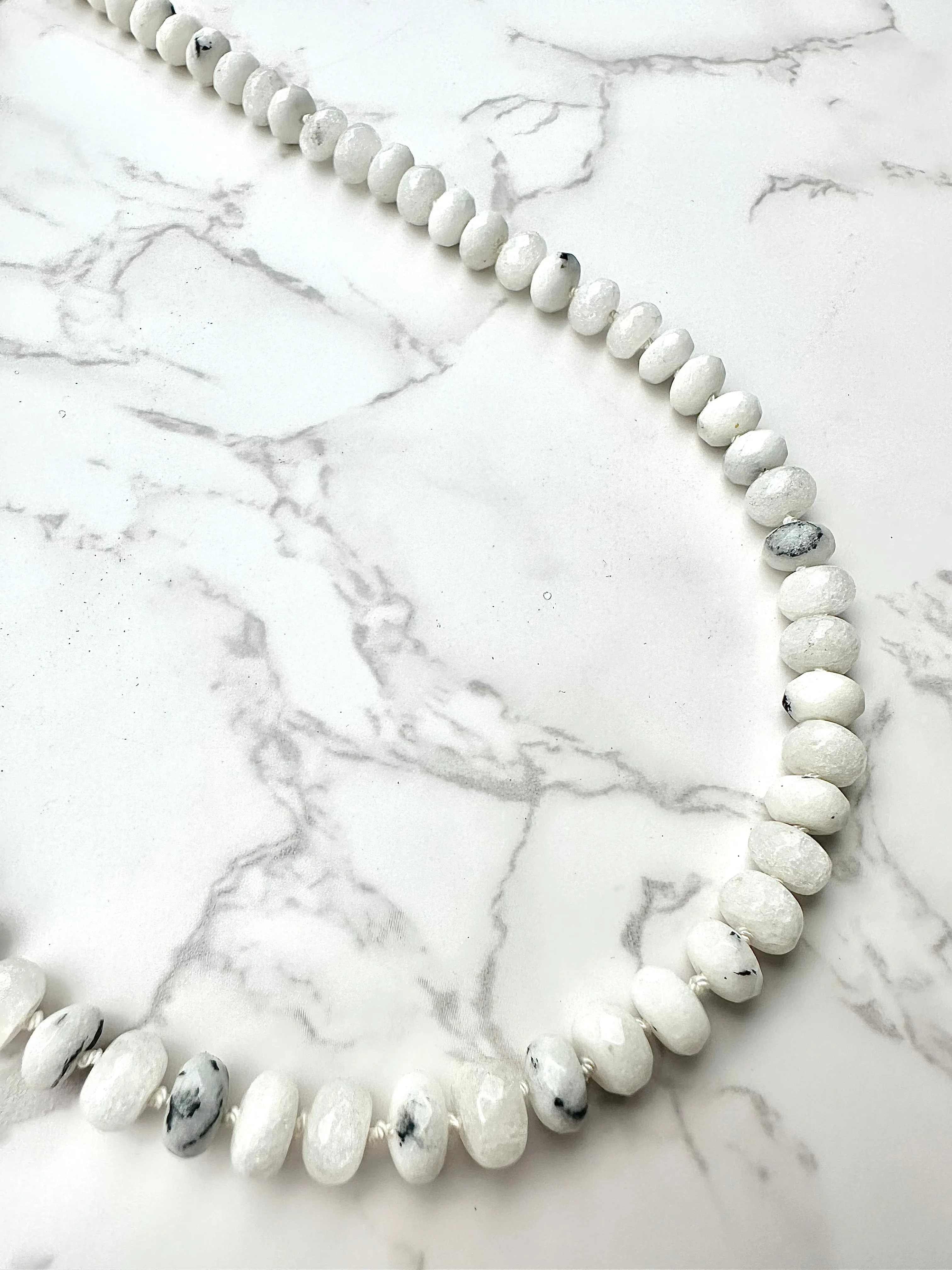 White Faceted Jade Candy Necklace