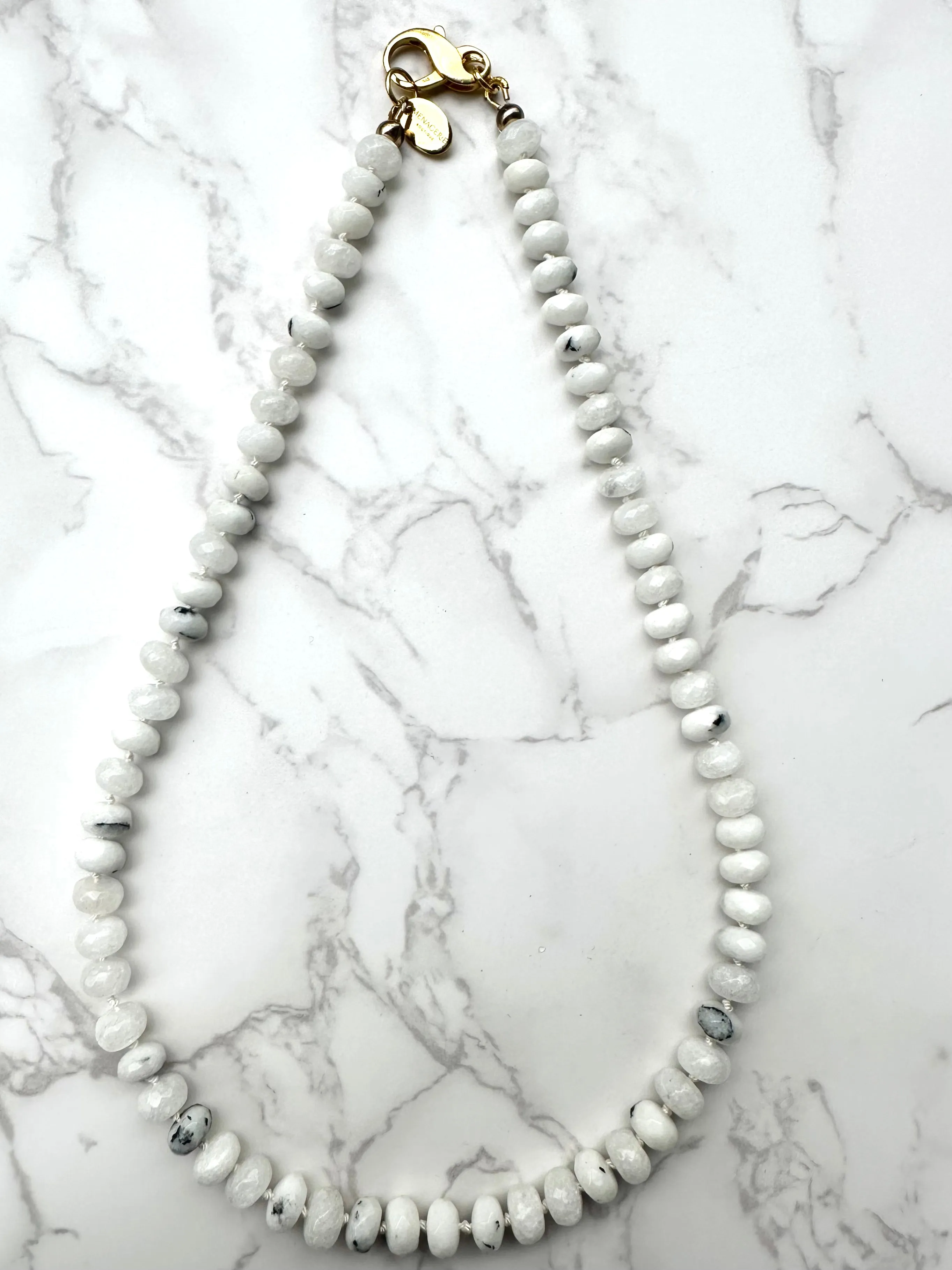 White Faceted Jade Candy Necklace