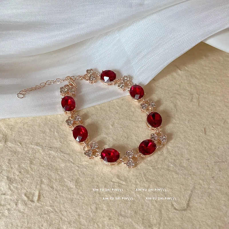 Wholesale Super shiny red zircon high-end fashion all-match red snake niche personality hand jewelry