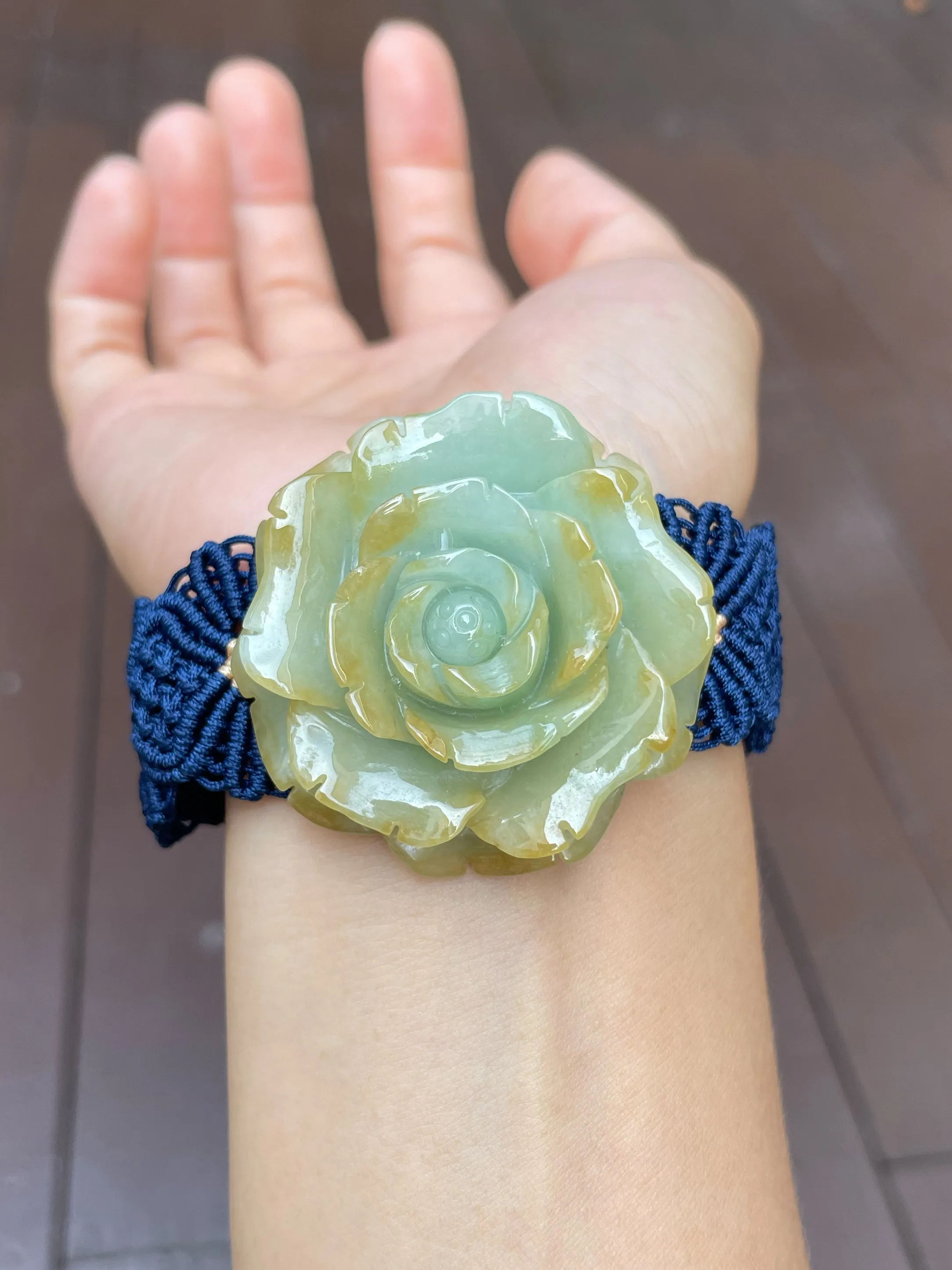 Yellow Jade Bracelet - Rose (NJBA101)