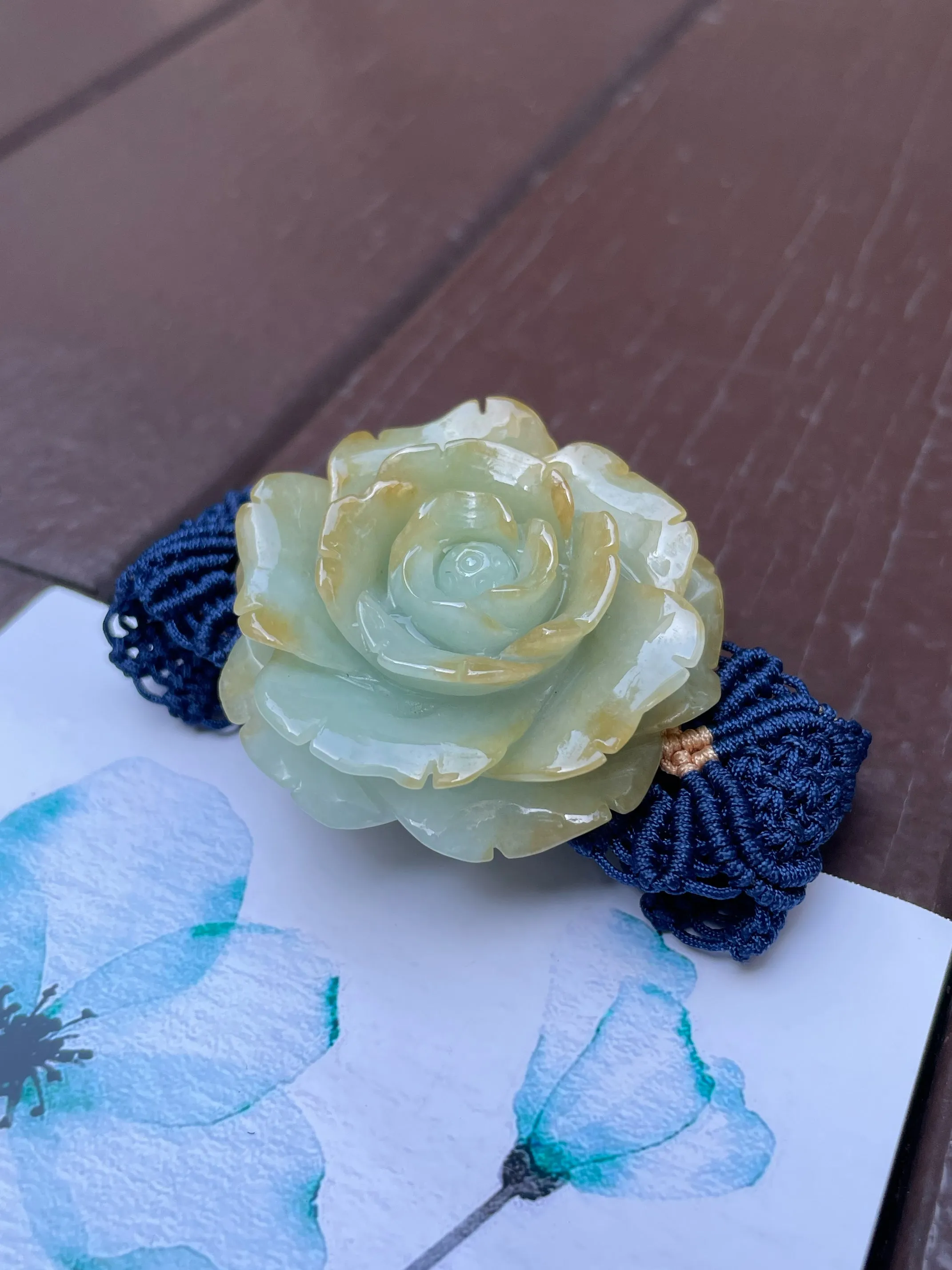 Yellow Jade Bracelet - Rose (NJBA101)