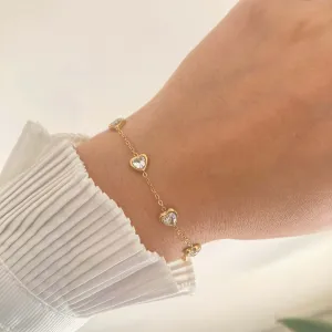 Zircon Hearts Bracelet